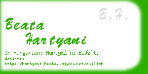 beata hartyani business card